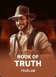 Book of Truth slot game by Truelab with adventurer character