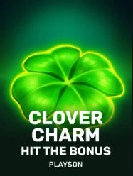 Clover Charm slot game by Playson with glowing four-leaf clover
