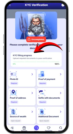 Email verification and identity documents step to enable future withdrawals