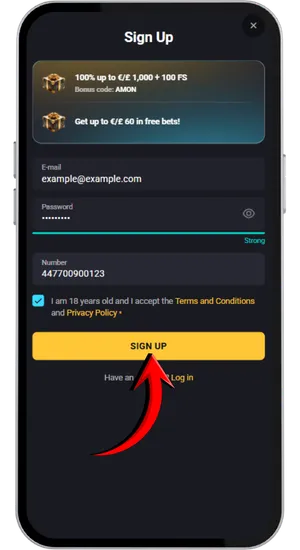 Email or SMS verification step during casino account setup