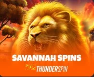 Savannah Spins slot featuring African wildlife and savannah landscape