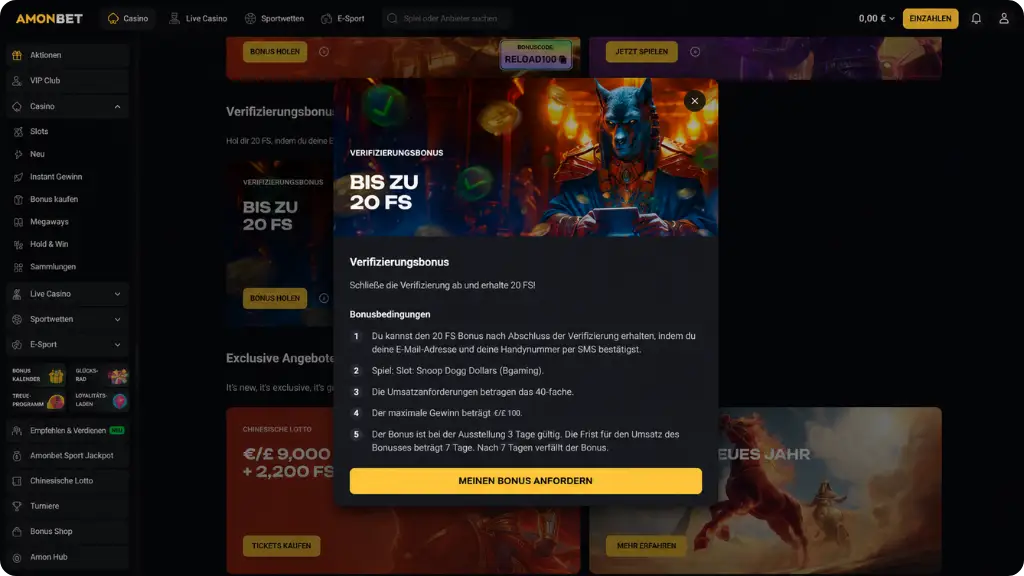 Bonus ohne Einzahlung bei einem Casino ohne frühe Identitätsprüfung für deutsche Spieler