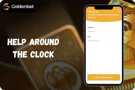 Goldenbet 24/7 live chat support window with an agent