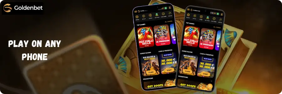 Goldenbet casino running in a mobile browser on iPhone
