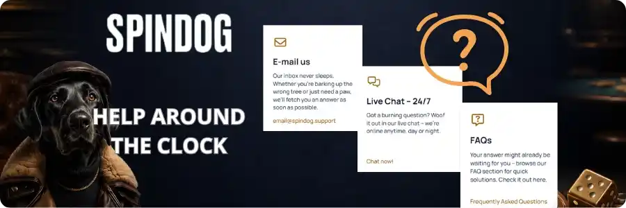 Spindog Casino 24/7 chat support